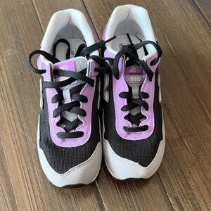 New Balance 515 Black, Purple, & Neon Green Sneakers. Big kids.